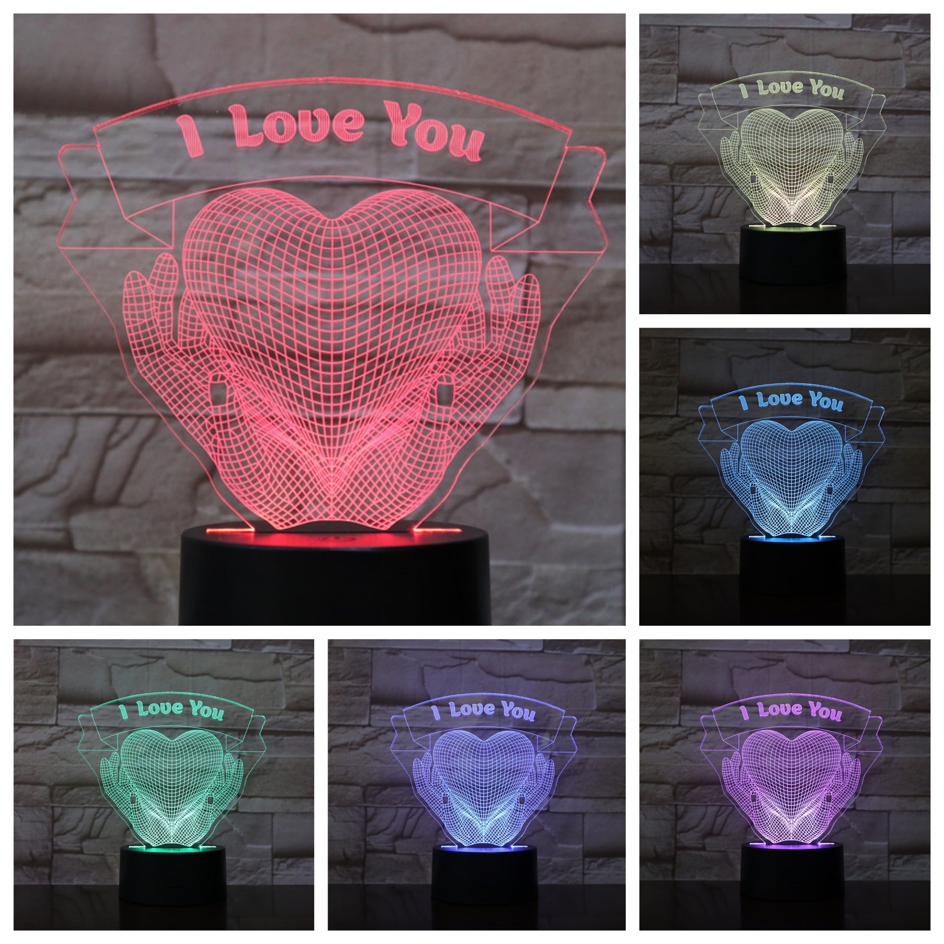 Valentines Day Gift Hands Holding Love 3D Night Light - SegoGalant