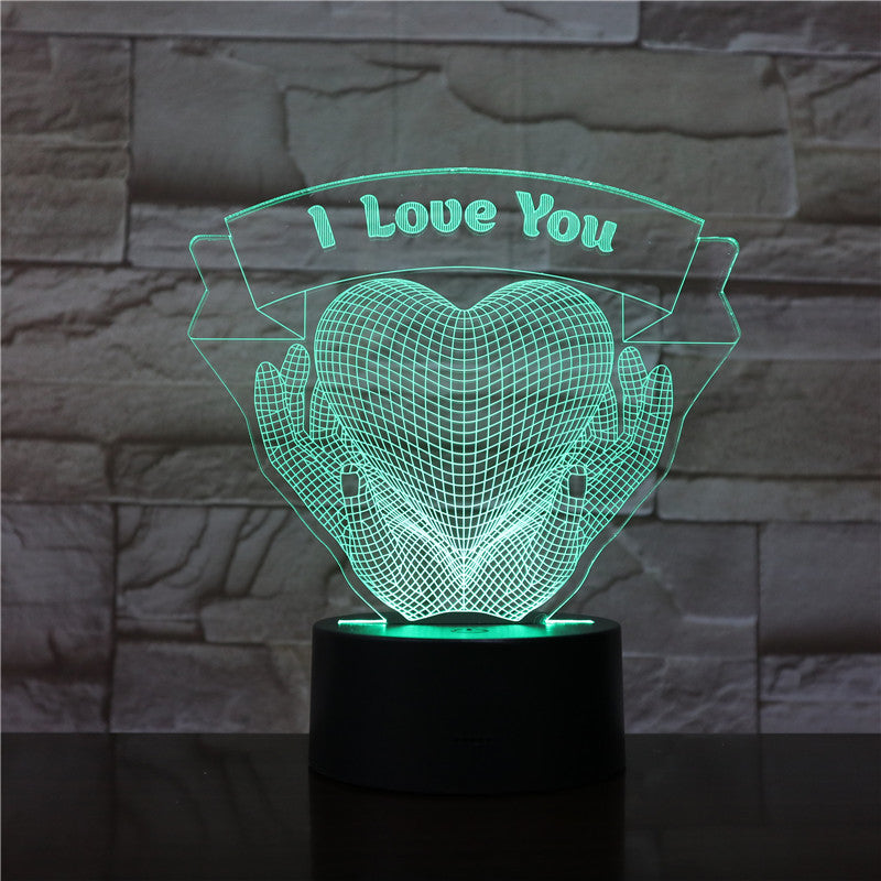 Valentines Day Gift Hands Holding Love 3D Night Light - SegoGalant