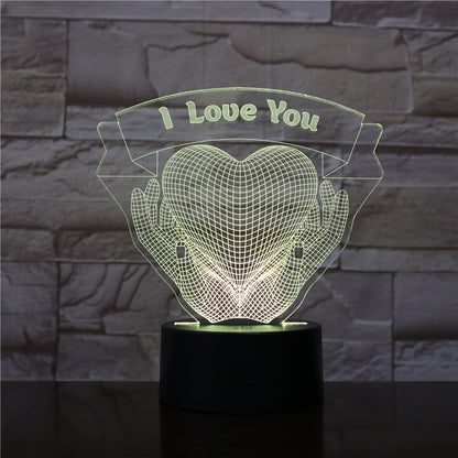 Valentines Day Gift Hands Holding Love 3D Night Light - SegoGalant