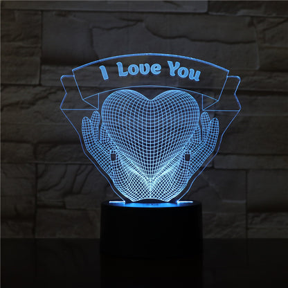 Valentines Day Gift Hands Holding Love 3D Night Light - SegoGalant